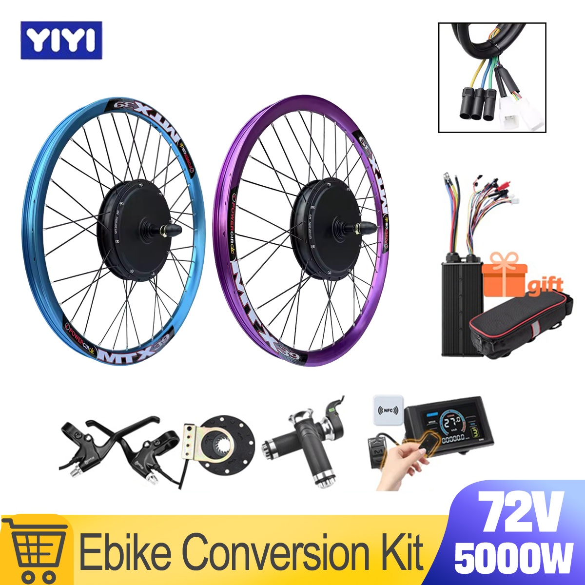 72V 5000W Hub Motor Kit - Nouveau kit de conversion de vélo