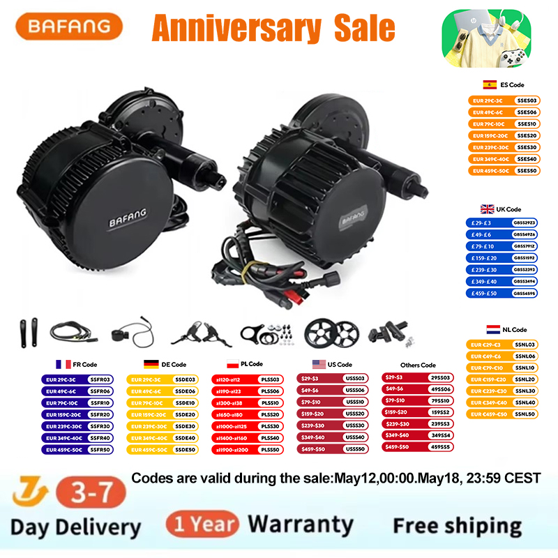Bafang Bbshd 1000W Conversion Kit - Kit de conversion de vélo électrique