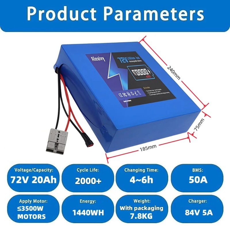 Batterie 21700 72V 20S4P 20AH  - Electric Bicycle Battery 72V 30Ah avis et prix