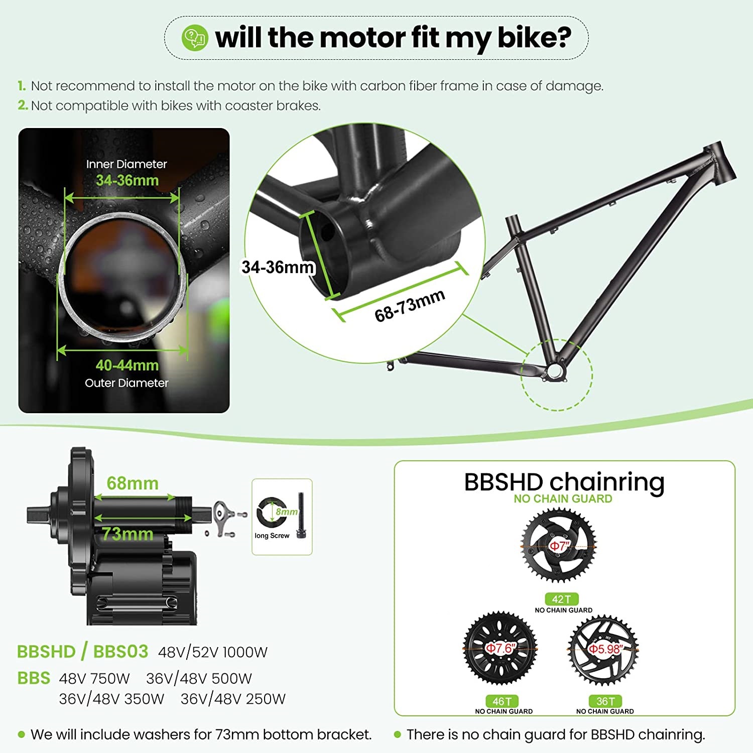 Bafang UART 48V/52V 1000W mote - Mid Drive Motor Kit 52V 1000W avis et prix