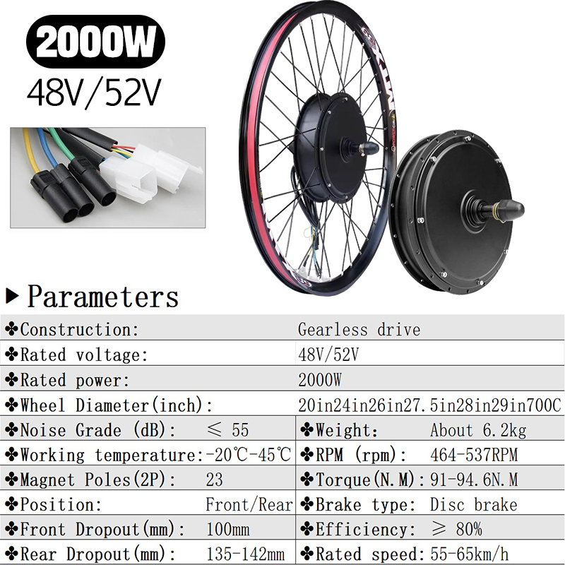 Kit Ebike 72V 5000W avec écran - 72V 5000W Hub Motor Kit avis et prix